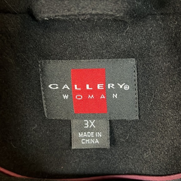 Gallery Woman Wool Extra Long Black Coat New No Tags! Size 3X - Picture 2 of 9